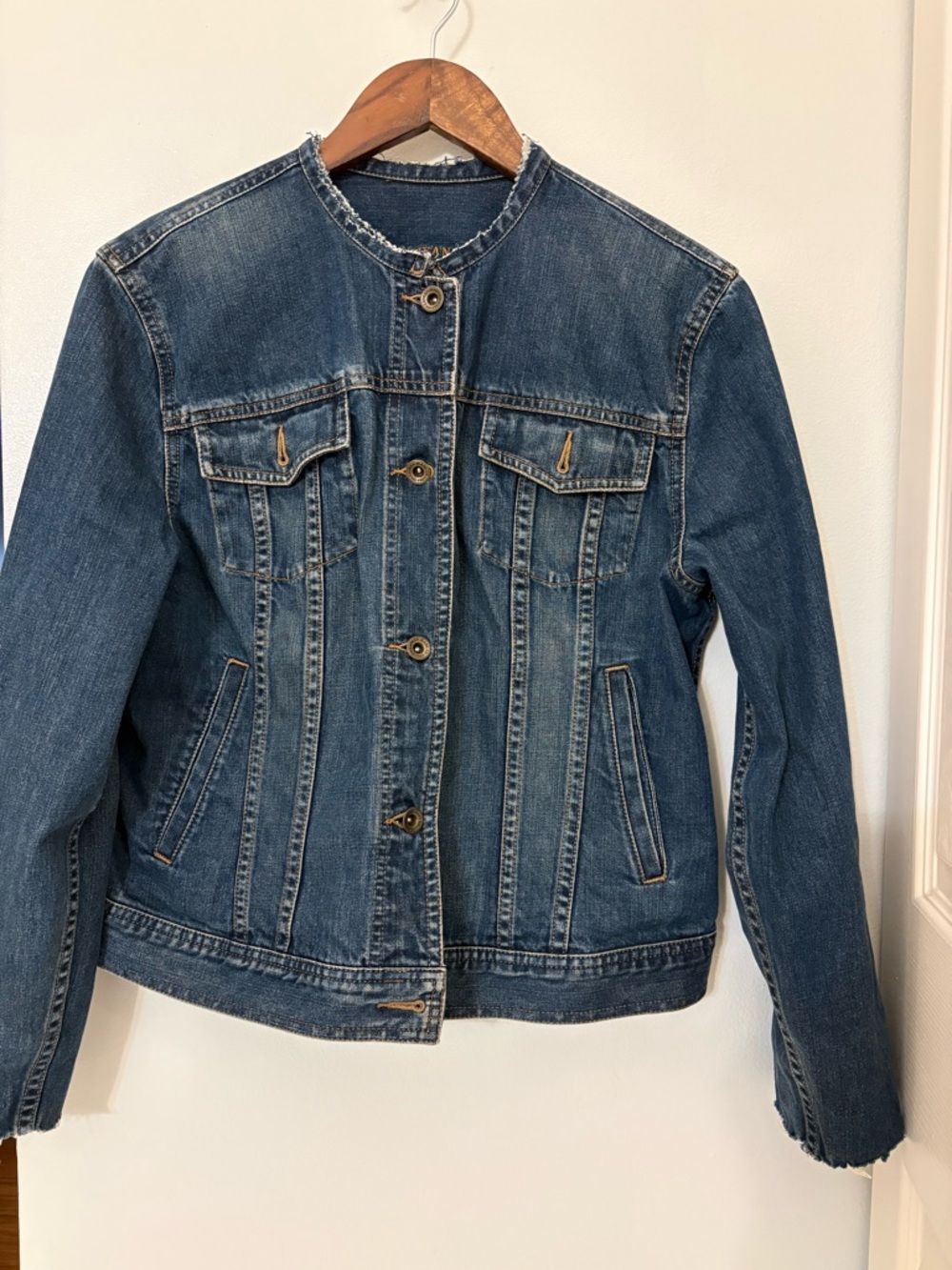 Ralph Lauren,Lauren Jeans Co. Premium Denim Jacket Size: L Distressed Style